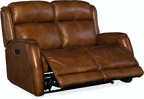 Двухместный кожаный диван с электрическим реклайнером Emerson